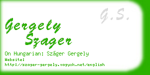 gergely szager business card