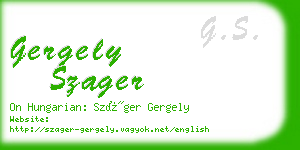 gergely szager business card